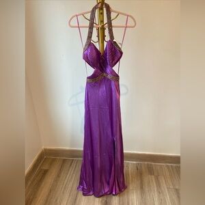 Chic Backless Purple Dress